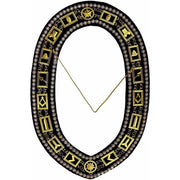Blue Lodge Chain Collar – Gold Plated with Rhinestones on Blue Velvet