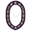 OES Chain Collar – Gold Plated with Rhinestones on Purple Velvet