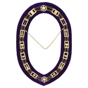 OES Chain Collar – Gold Plated with Rhinestones on Purple Velvet
