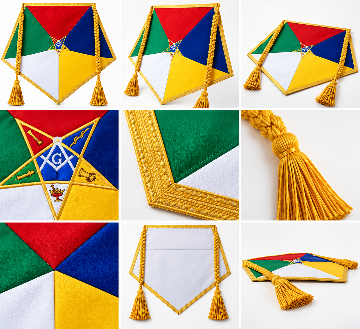 OES Apron – Five Color Satin – detail 2