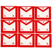 Officers Scottish Rite Officer Apron Set – Royal Red Moire Machine Embroidered