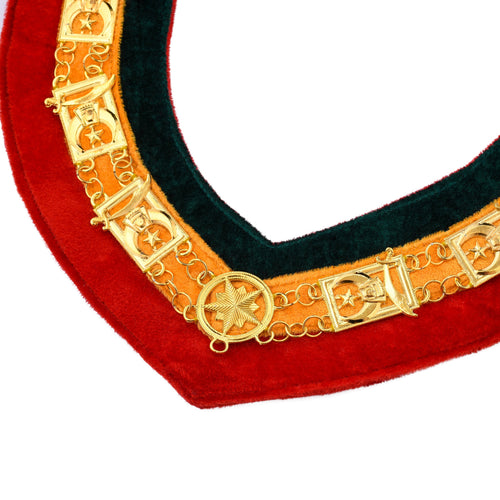 Shriners Chain Collar – Tricolor Backing – detail view