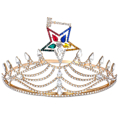 Worthy Matron OES Crown – Colorful Star – product view