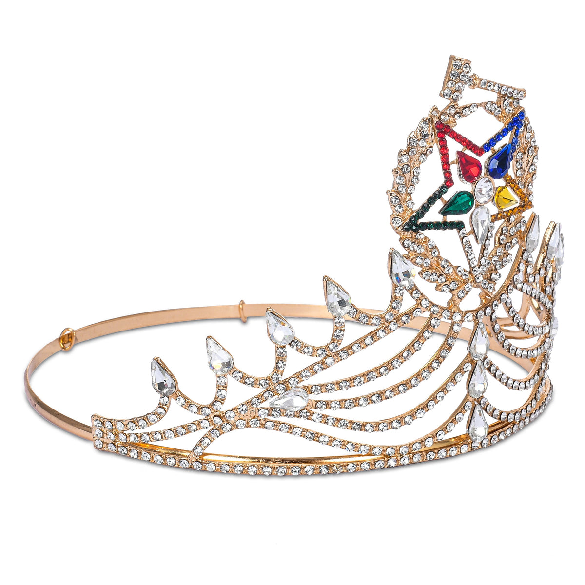 Grand Worthy Matron OES Crown – Colorful Star – detail view