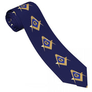 Master Mason Blue Lodge Necktie – Blue Background & Gold Emblem