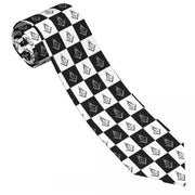Master Mason Blue Lodge Necktie – Printed Checkered Pattern