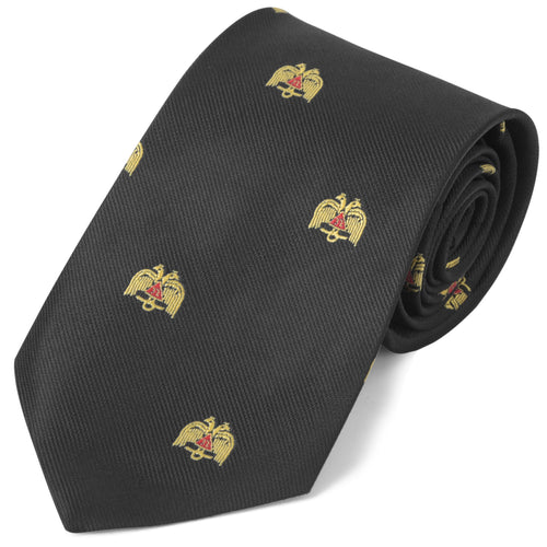 32nd Degree Scottish Rite Necktie – Machine Embroidery Wings Down – product view
