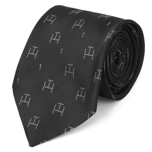 Royal Arch Chapter Necktie – Black With Machine Embroidery Emblem – product view
