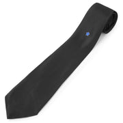 Masonic Necktie – Black With Blue Forget Me Not Symbol