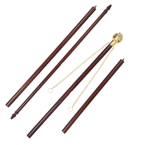 Universal Banner Hanger – Teak Wood With Gold Chains – detail view