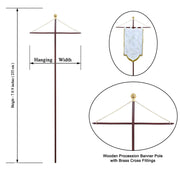 Universal Banner Hanger – Teak Wood With Gold Chains