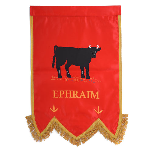 Ephraim Royal Arch Chapter Banner – Printed With Gold Braid & Fringe – product view