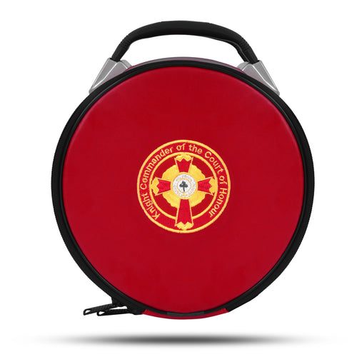 Knight Commander of the Court of Honour Scottish Rite Crown Cap Case – Red Imitation Leather – product view