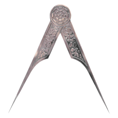 Master Mason Blue Lodge Working Tools Set – Pure Brass 2 Pieces Square & Compass – detail view