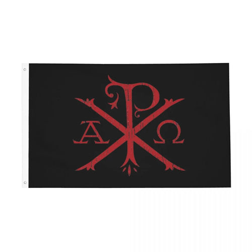 Red Cross Of Constantine Flag – Black & Red Printed Polyester – product view