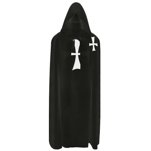 Knights Templar Cloak – White & Black Polyester – detail view