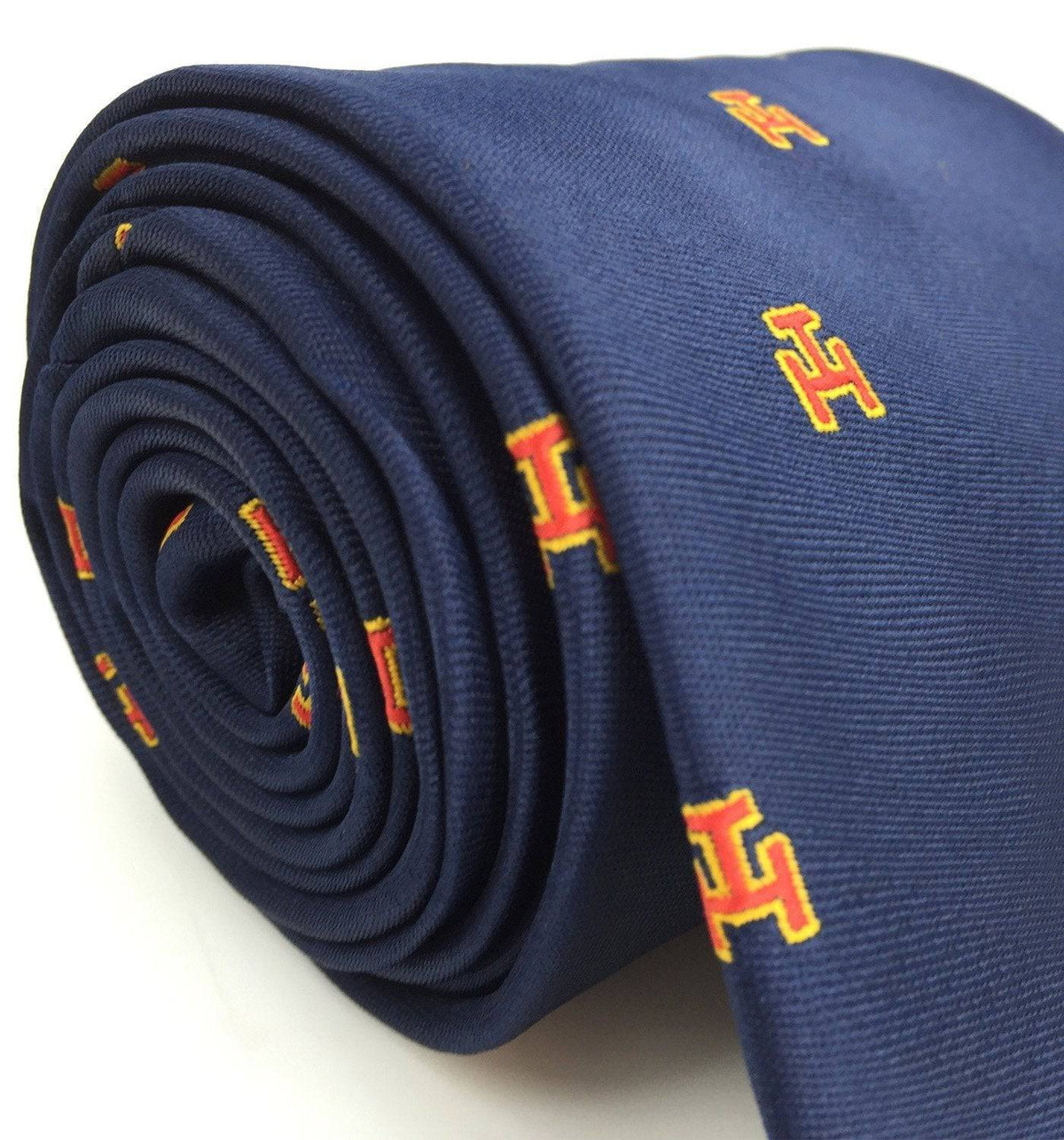 Royal Arch Chapter Necktie – Navy Blue Silk Fabric – detail view