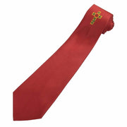 Scottish Rite Necktie – Red with Rose Croix Logo Machine Embroidered