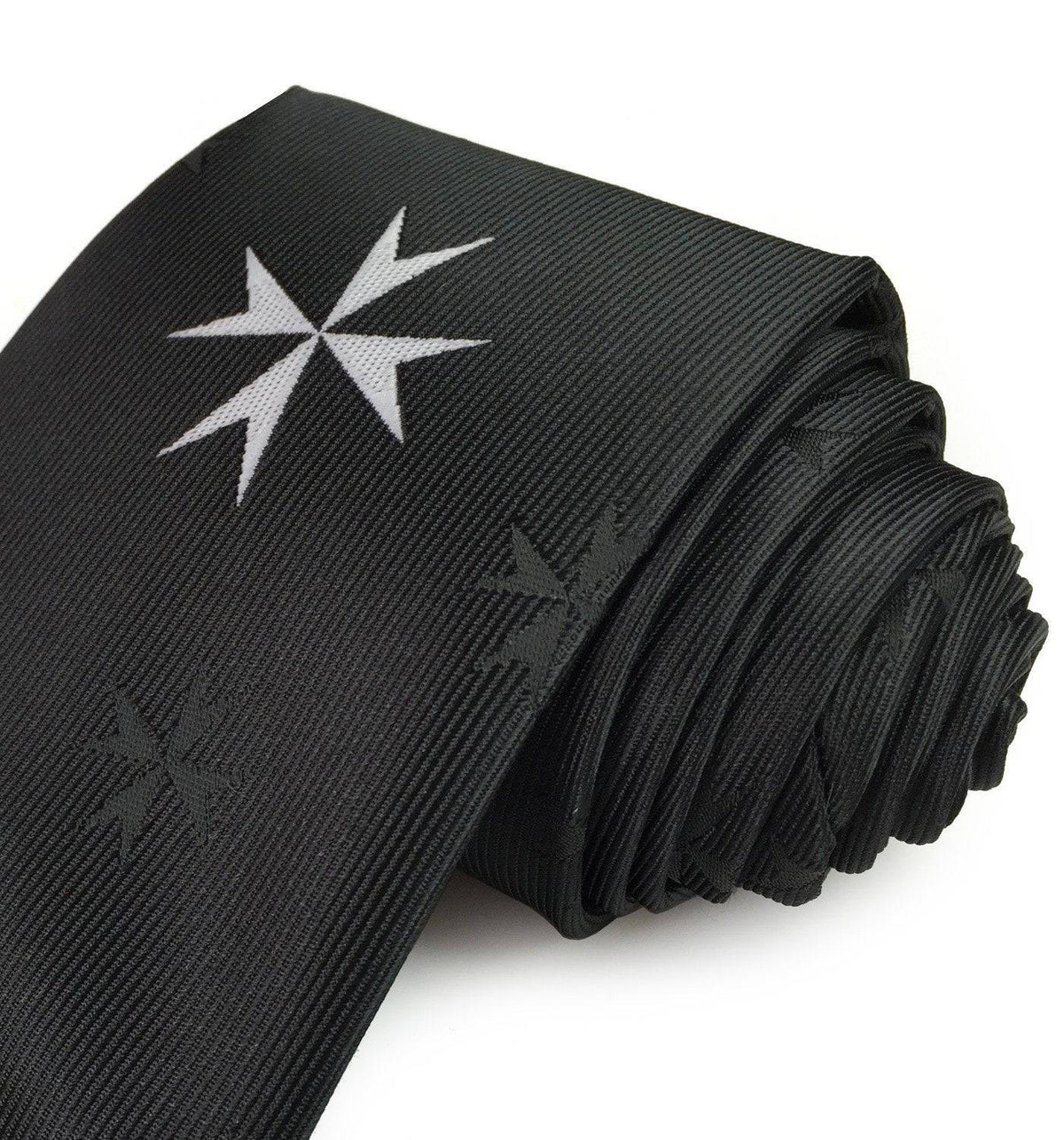 Order of Malta Necktie – Black – detail view