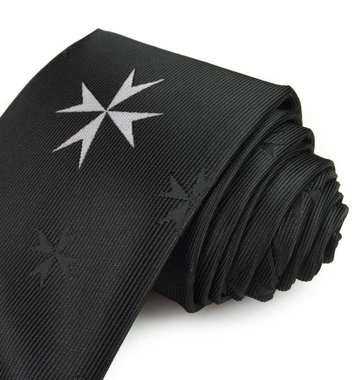 Order of Malta Necktie – Black – detail view