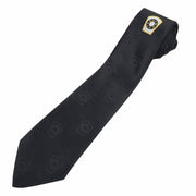 Mark Necktie – Black Silk Logo Print