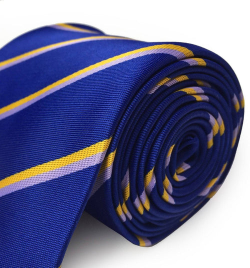 Order of The Secret Monitor Necktie – Blue with Stripes – detail view