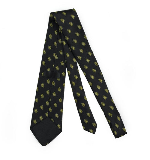 Masonic Necktie – Acacia Leaf Machine Embroidery – detail view