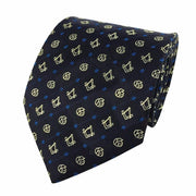 Master Mason Blue Lodge Necktie – Dark Blue Forget me Not with Square & Compass