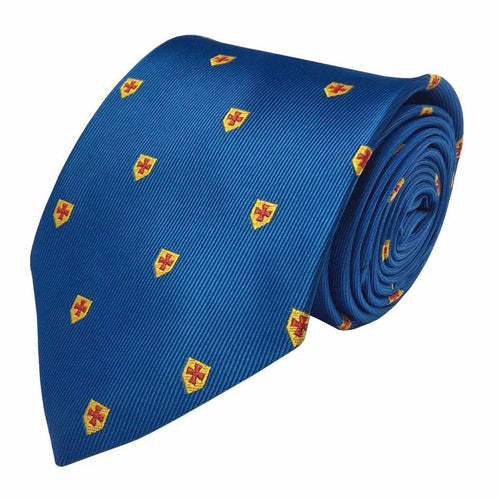 Knights Templar Necktie – Blue Machine Embroidery – product view
