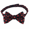 Scottish Rite Bow Tie – Black with Rose Croix Polkadot