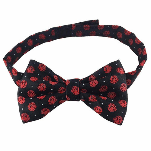 Scottish Rite Bow Tie – Black with Rose Croix Polkadot – product view