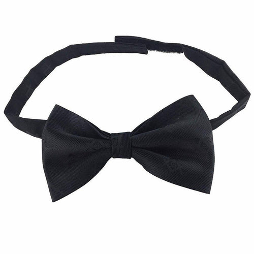 Master Mason Blue Lodge Bow Tie – All Black Silk Square & Compass G – product view