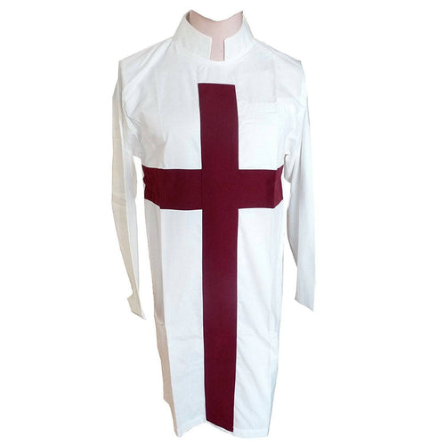 English Knights Templar Tunic – Maroon Cross & White – product view