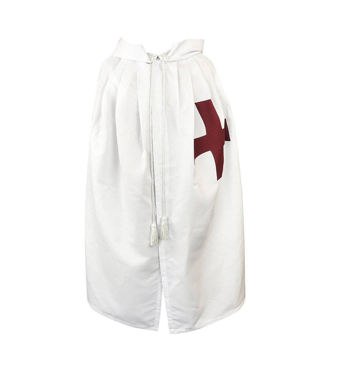 English Knights Templar Mantle – White with Maroon Cross – detail view