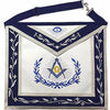 Master Mason Blue Lodge Apron – Navy Blue & White with Silver Braids