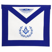 Master Mason Blue Lodge Apron – White & Blue Machine Embroidery