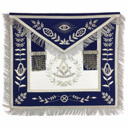 Past Master Blue Lodge Apron – Royal Blue Velvet with Silver Fringe