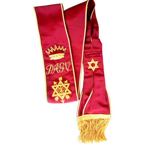 Grand Officers Order Of The Secret Monitor Sash – Red – product view