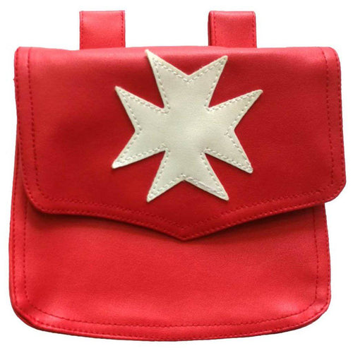 Order Of Malta Alms Bag – Red Leather – product view