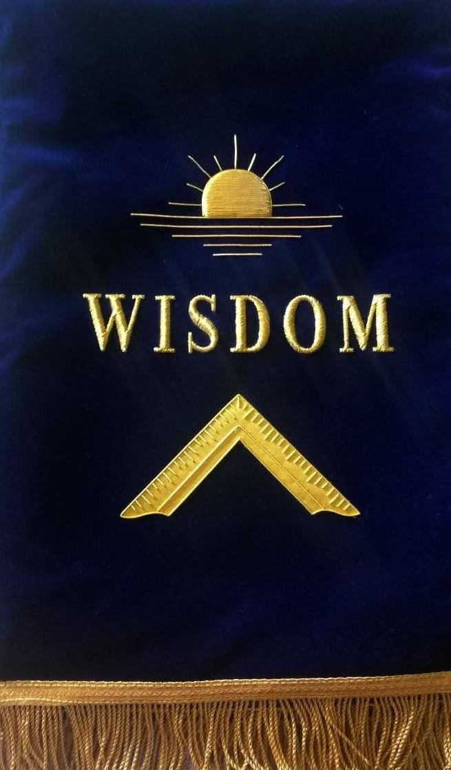 Officers Blue Lodge Pedestal Cover – Hand Embroidery – detail view