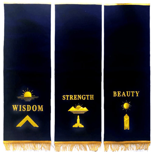 Officers Blue Lodge Pedestal Cover – Hand Embroidery – product view