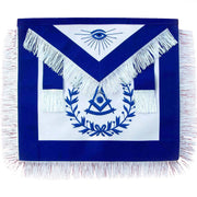 Past Master Blue Lodge Apron – Royal Blue with Wreath & White Fringe Tassels