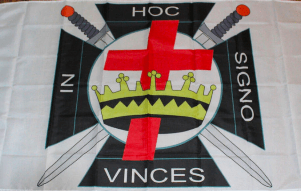 Knights Templar Flag – IN HOC SIGNO VINCES Various Sizes – detail view