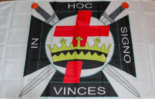 Knights Templar Flag – IN HOC SIGNO VINCES Various Sizes – detail view