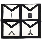 Officers Blue Lodge Funeral Apron – Moire Ribbon Machine Embroidery