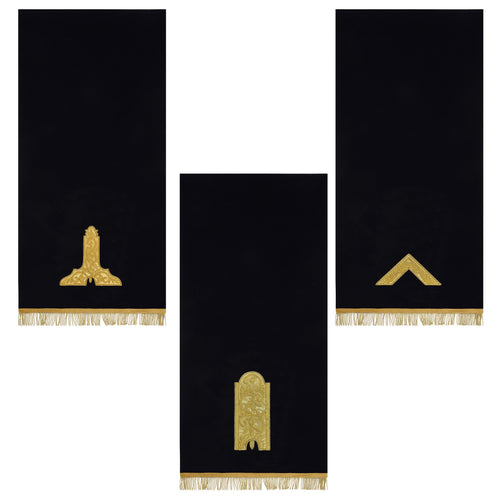 Officers Blue Lodge Pedestal Cover – Hand Embroidery Dark Blue Velvet – product view