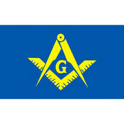 Master Mason Blue Lodge Flag – Blue & Yellow Square Compass
