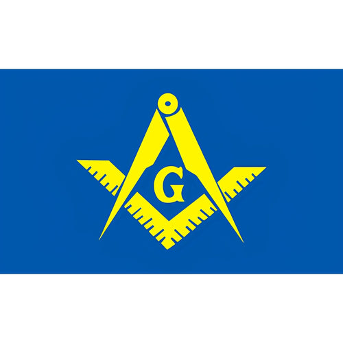 Master Mason Blue Lodge Flag – Blue & Yellow Square Compass – product view