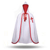 English Knights Templar Mantle – White With Red Ribbon & Cross