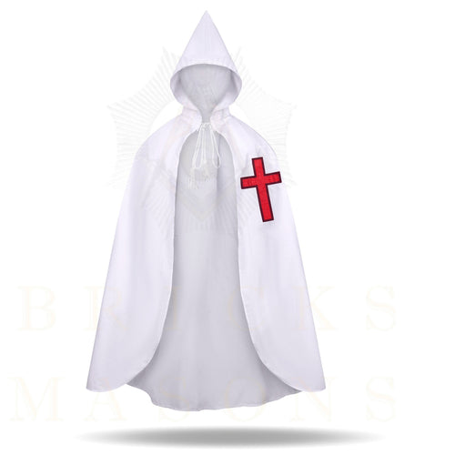 English Knights Templar Mantle – White With Red Cross Various Sizes – product view